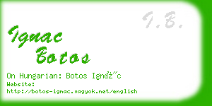 ignac botos business card
